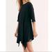 Free People Dresses | Free People Fp Beach Kahuna T-Shirt Dress Black Cotton Asymmetrical Hem Line | Color: Black | Size: S