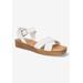 Extra Wide Width Women's Car-Italy Sandal by Bella Vita in White Leather (Size 9 1/2 WW)