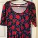 Lularoe Dresses | Lularoe Nicole Dress. Xl. Beautiful Floral Design. | Color: Purple/Red | Size: Xl