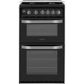 Hotpoint 50cm Double Cavity Gas Cooker with Lid - Black