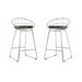 Orren Ellis Kylie Counter Stool Set Of 2 Upholstered/Leather/Metal/Faux leather in Gray | 33 H x 20 W x 22 D in | Wayfair