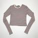 Brandy Melville Tops | Brandy Melville Cropped Long Sleeve Striped Top One Size | Color: Black/Red | Size: S