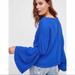 Free People Tops | Flash Sale! We The Free Blue Dahlia Thermal Top | Color: Blue | Size: S