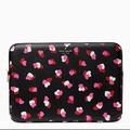 Kate Spade Accessories | Kate Spade Staci Flutter Hearts Printed Laptop Sleeve | Color: Black/Pink | Size: 10.6” H X 15.3” W X 0.8” D