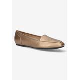 Wide Width Women's Thrill Pointed Toe Loafer by Easy Street in Bronze (Size 8 W)