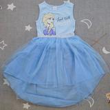 Disney Dresses | Frozen Ii Elsa Blue Sleeveless Crewneck Tutu Dress Size 6 | Color: Blue/Yellow | Size: 6g