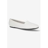 Wide Width Women's Thrill Pointed Toe Loafer by Easy Street in White (Size 8 W)