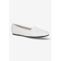 Wide Width Women's Thrill Pointed Toe Loafer by Easy Street in White (Size 11 W)