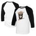 Women's Tiny Turnip White/Black Baltimore Orioles Hot Bats 3/4-Sleeve Raglan T-Shirt