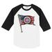 Infant Tiny Turnip White/Black Chicago Cubs Baseball Flag Raglan 3/4 Sleeve T-Shirt