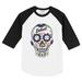 Infant Tiny Turnip White/Black Detroit Tigers Sugar Skull Raglan 3/4 Sleeve T-Shirt