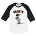 Toddler Tiny Turnip White/Black San Francisco Giants Slugger Raglan 3/4 Sleeve T-Shirt