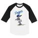 Infant Tiny Turnip White/Black Los Angeles Dodgers Slugger Raglan 3/4 Sleeve T-Shirt