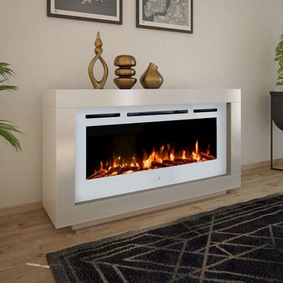 Noble Flame OHIO [Design Standkamin mit Elektrofeuer]: Elektroeinsatz Weiß