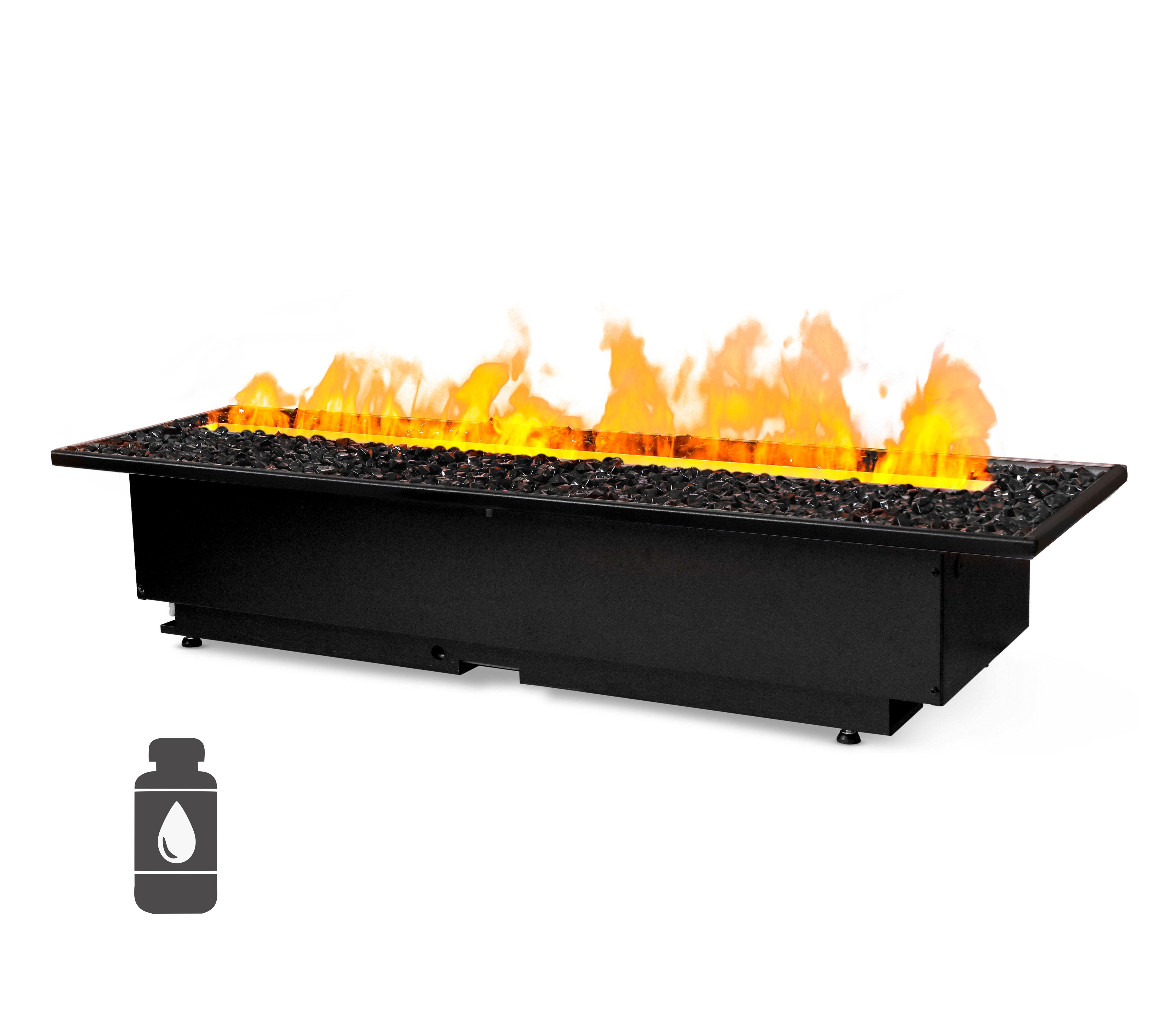 Dimplex Cassette 1000R Kamineinsatz, Opti-myst 3D, Modell 2025: Kieswanne 120 cm, schwarze Steine Image
