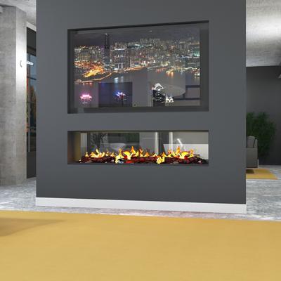 muenkel design e-tunnel PRO wood 1650 [Opti-myst Elektrokamineinsatz]: Tank - Mit Glasscheibe (einseitig) - 2.000 Watt Heizleistung
