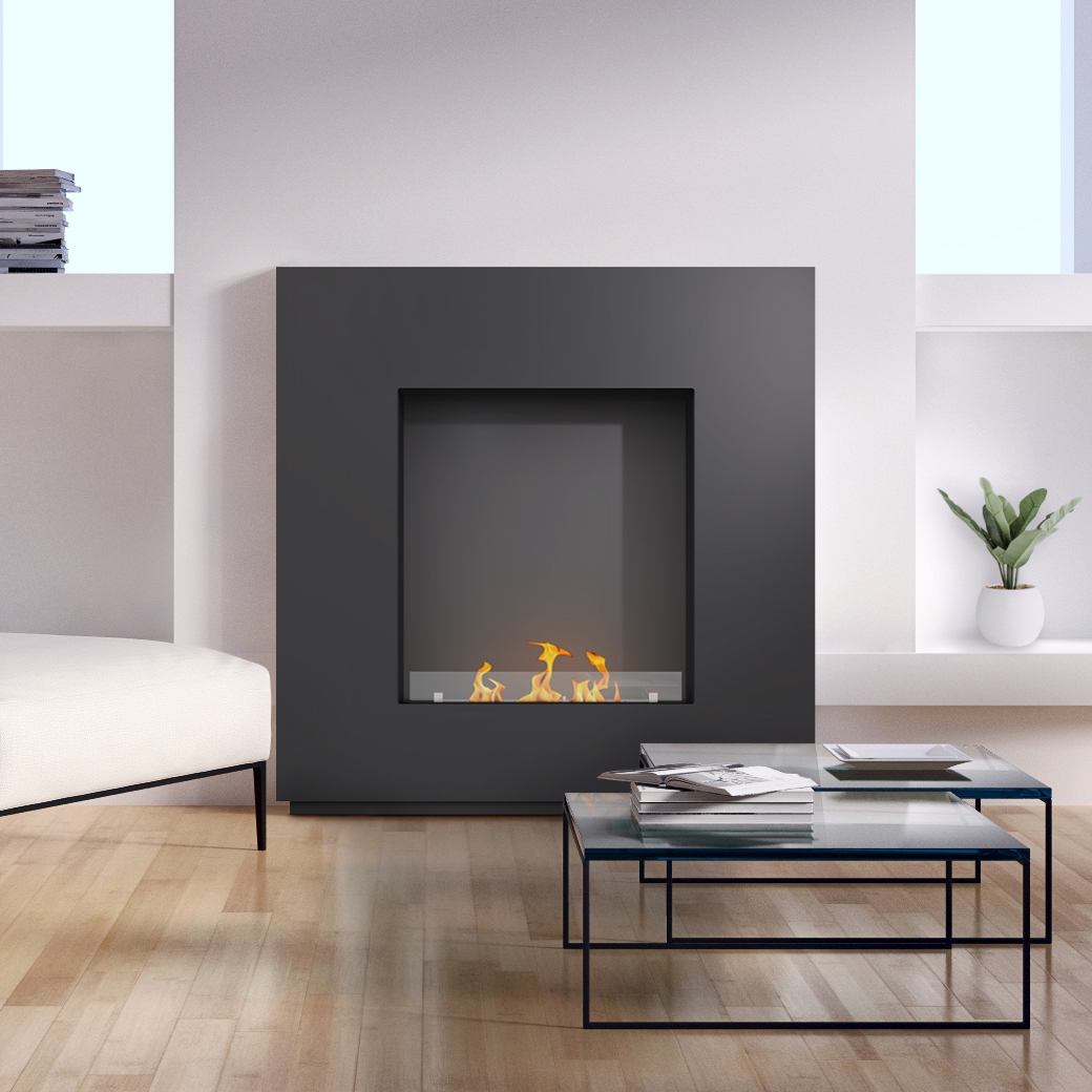 Noble Flame CORVO 1100 BS [moderner Ethanolkamin]: Schwarz