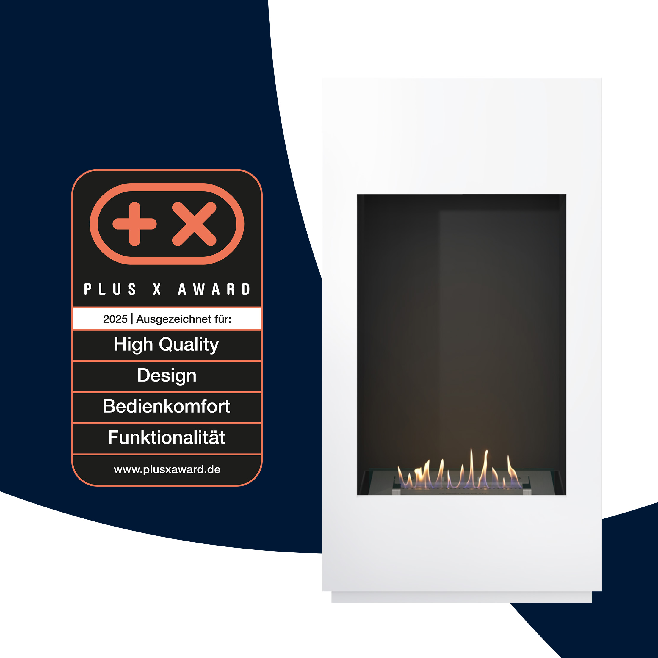 Noble Flame SANTIAGO [Design Ethanolkamin]: Weiß (warm) Image