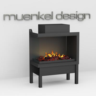 muenkel design wall fire electronic PRO FL 800 [Opti-myst Elektrokamineinsatz Wandeinbau]: Glas halbhoch, umlaufend - ohne Dekoholz - Ohne Heizung - Wasserleitung
