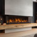 muenkel design wall fire electronic PRO FLR 1160 [Opti-myst Elektrokamineinsatz Wandeinbau]: Glas halbhoch, umlaufend - ohne Dekoholz - Ohne Heizung - Tank