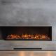 muenkel design wall fire electronic PRO FL 1610 [Opti-myst Elektrokamineinsatz Wandeinbau]: Glasscheibe links - mit Dekoholz - Mit Heizung - Wasserleitung