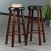 2-Pc Cushion Seat Bar Stool Set, Espresso and Walnut - 13.5"W x 13.5"D x 30.7"H