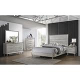 Everton Metallic Sterling 4-piece Bedroom Set with 2 Nightstands and Dresser