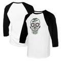 Women's Tiny Turnip White/Black Chicago White Sox Sugar Skull 3/4-Sleeve Raglan T-Shirt