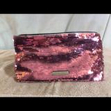 Victoria's Secret Bags | Cute Victorias Secret Pink Sequin Zippered Cosmetic/Makeup Bag Pre-Owned | Color: Pink | Size: 10” X 3” X 5 1/2”