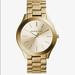 Michael Kors Accessories | Michael Kors Slim Runway Gold-Tone Stainless Steel Watch | Color: Gold | Size: Midsize
