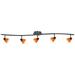 Serpentine 5-Light Dark Bronze Amber Glass Track Fixture