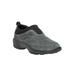 Women's Wash & Wear Slip On Ii Flat by Propet in Pewter Suede (Size 8 1/2 X(2E))