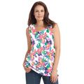 Plus Size Women's Perfect Printed Scoopneck Tank by Woman Within in White Multi Pretty Tropicana (Size 38/40) Top