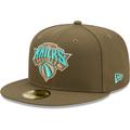 Men's New Era Olive York Knicks Army 59FIFTY Fitted Hat