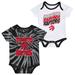 Infant White/Black Toronto Raptors Tie-Dye Two-Pack Bodysuit Set