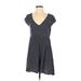 Brave Soul Casual Dress: Blue Polka Dots Dresses - Women's Size Small