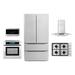 Cosmo 5 Piece Kitchen Package w/ French Door Refrigerator 30" Gas Cooktop & Wall Oven | 69.88 H x 35.6 W x 29 D in | Wayfair COS-5PKG-312