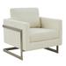 Accent Chair - Everly Quinn Lozka - Contemporary Cream Fabric + Gold Steel Accent Chair in Gray | 34 H x 31 W x 34 D in | Wayfair