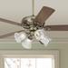 52" Casa Trilogy Brass and Barbizon Clear Glass LED Ceiling Fan