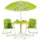 Relaxdays - Ensemble chaise table de camping, pour enfants, meubles, avec parasol, pliables, motif