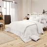 Cdaffaires - Bout de lit double gaze de coton à pompons 90 x 200 cm Gaia Blanc - Blanc