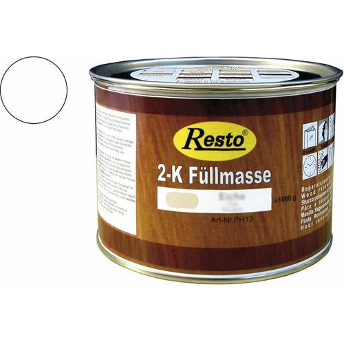 Resto – 2K Füllmasse inkl. Härter Holz-Spachtelmasse lackierbar 500 g weiß