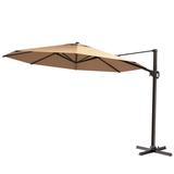 Offset Cantilever 11.5Ft Round Patio Hanging Umbrella with Cross Base by Crestlive Products