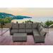 Barbados 6-Piece Sectional Set Outdoor Patio Furniture Rattan Wicker frame includes Coffee Table and Grey Olefin Cushions