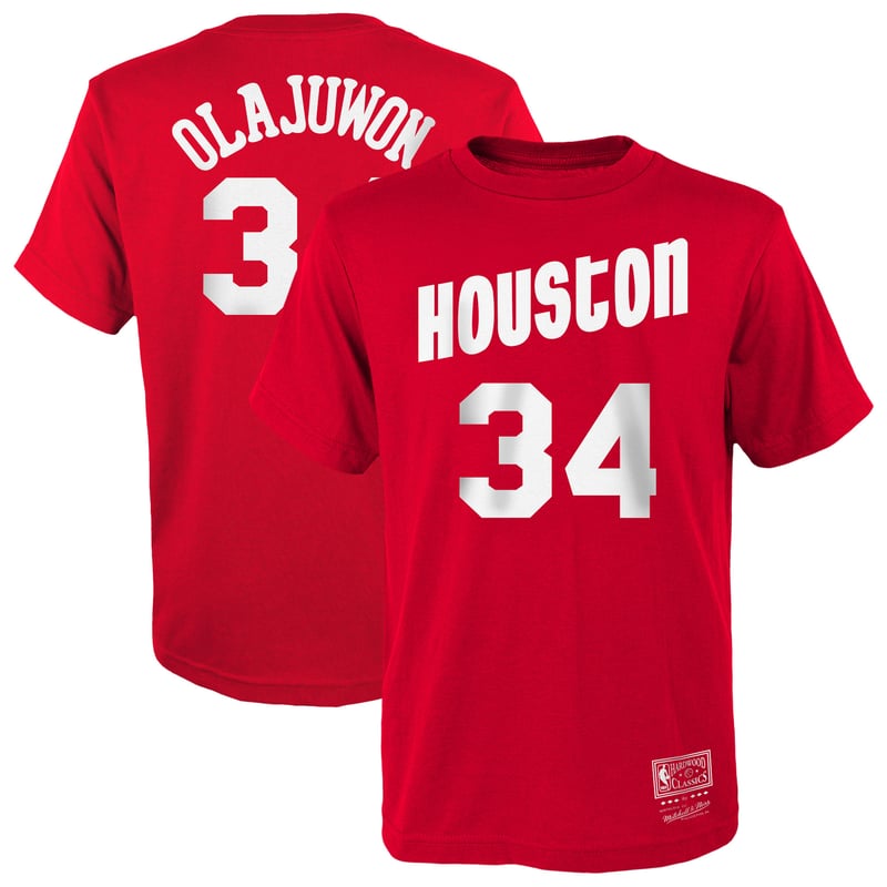 Tee-shirt numéro et nom Hardwood Classics Hakeem Olajuwon Houston Rockets - junior - unisexe Taille: L (14/16)