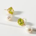 Anthropologie Jewelry | Anthropologie Baroque Pearl Drop Earrings | Color: Cream/Green | Size: Os