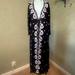 Free People Dresses | Free People; Black Long Peasant Dress W White Embroidery; Nwot; Xs | Color: Black/White | Size: Xs