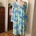 Lilly Pulitzer Dresses | Lilly Pulitzer Palm Blue Green Devon Dress, Medium | Color: Blue/Green | Size: M