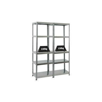 PROREGAL 2x Schwerlastregal Steel Eagle | HxBxT 180x60x40 cm | Fachlast 130kg | Verzinkt | Stecksystem Lagerregal Regalsystem 2 Stk. Image