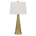 Everly Quinn 27" Gold Table Lamp Linen/Metal in White/Yellow | 27 H x 14 W x 14 D in | Wayfair E7FED0B552D34C7EA5D14561C630C658